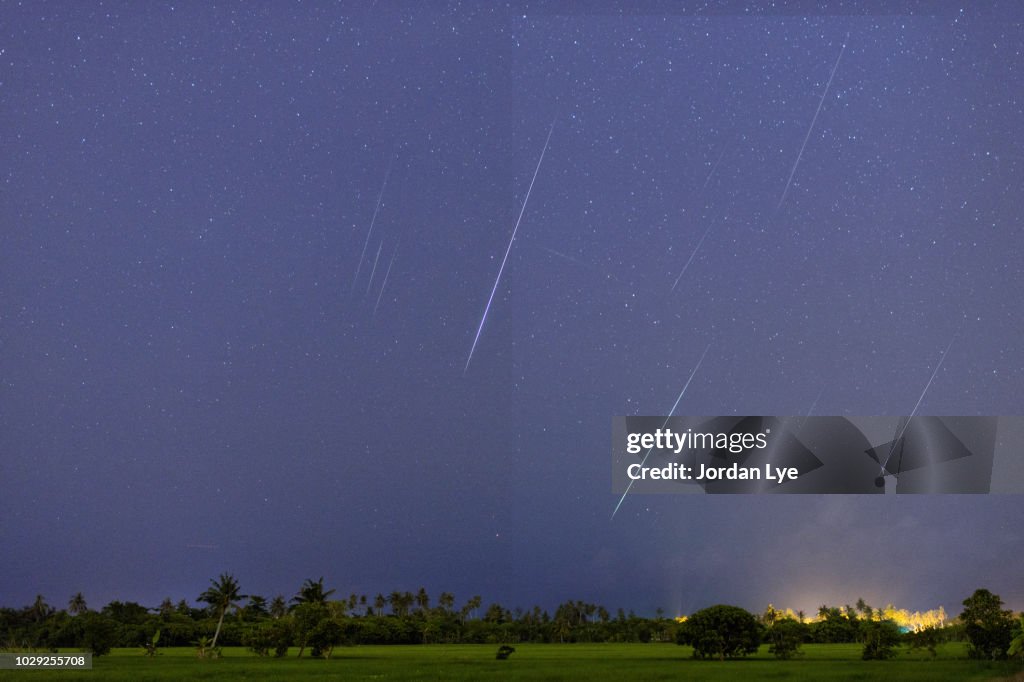 Geminid Meteor in the night sky