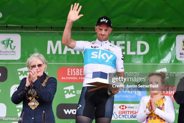 Podium / / Ian Stannard of Great Britain and Team Sky / Celebration / during the 15th Tour of Britain 2018, Stage 7 a 215,6km stage from West...