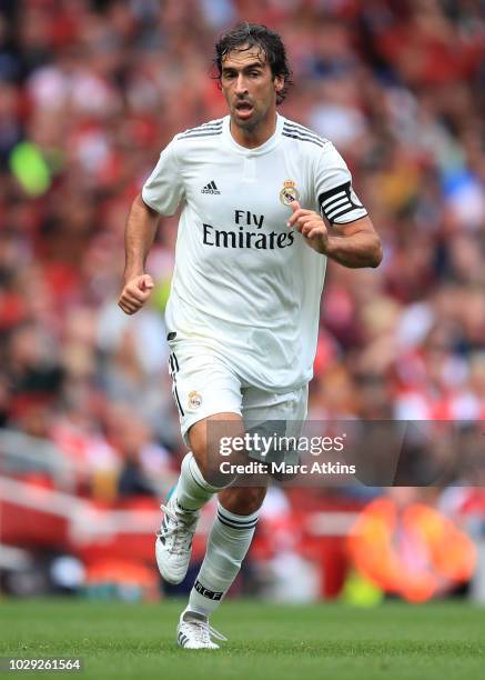 Raul Gonzalez of Real Madrid during the match between Arsenal Legends and Real Madrid Legends at Emirates Stadium on September 8, 2018 in London,...