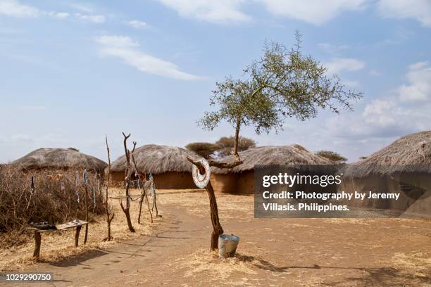 a maasai village in tanzania - village stock pictures, royalty-free photos & images