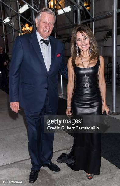 Helmut Huber and actress Susan Lucci are seen leaving the Harper's BAZAAR ICONS Party at The Plaza Hotel on September 7, 2018 in New York City.