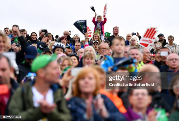 Arrival / Fans / Public / Children / Detail View / during the 15th Tour of Britain 2018, Stage 7 a 215,6km stage from West Bridgford to Mansfield /...