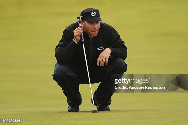 Ricky Barnes of the USA waits on a green during the second round of the 139th Open Championship on the Old Course, St Andrews on July 16, 2010 in St...