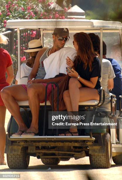 Spanish tennis player Feliciano Lopez and his new girlfriend are seen sighting on July 16, 2010 in Marbella, Spain.