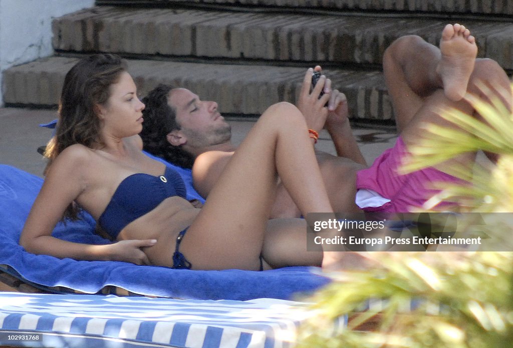 Feliciano Lopez And His New Girlfriend Sighting In Marbella - July 1