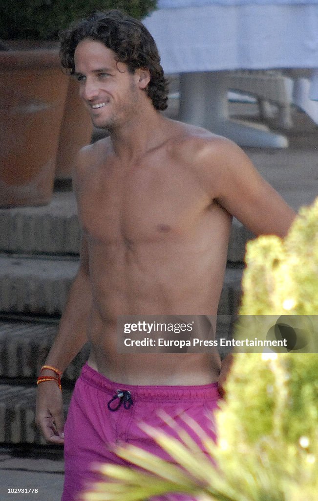 Feliciano Lopez And His New Girlfriend Sighting In Marbella - July 1