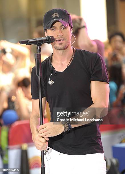 Singer Enrique Iglesias performs on NBC's "Today" at Rockefeller Center on July 16, 2010 in New York City.