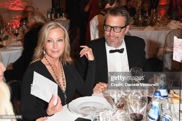 John Corbett and Bo Derek attend Celebrity Fight Night at Arena di Verona on September 8, 2018 in Verona, Italy.