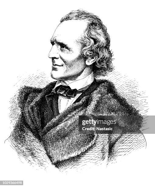 julius schnorr von carolsfeld (1794-1872), german painter - interior designer portrait stock illustrations