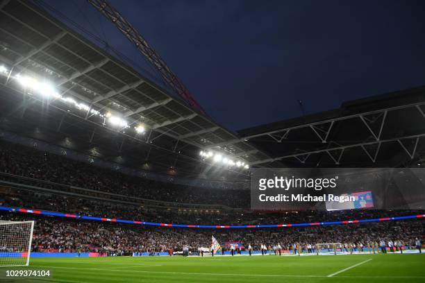 General view inside the stadium prior to the UEFA Nations League A group four match between England and Spain at Wembley Stadium on September 8, 2018...