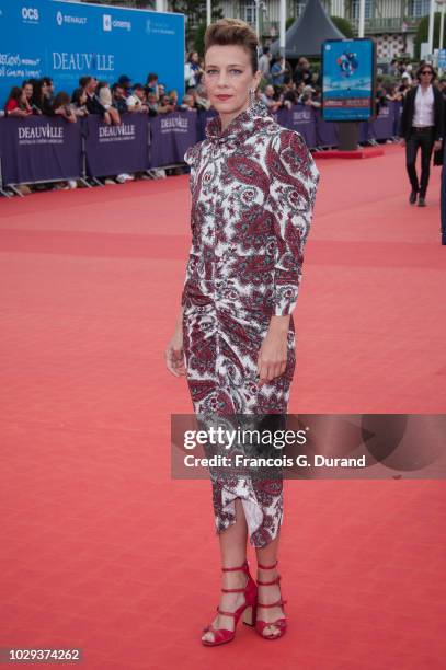 Celine Sallette arrives at the award ceremony of the 44th Deauville American Film Festival on September 8, 2018 in Deauville, France.