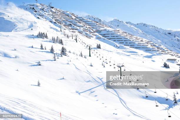 silvretta montafon in winter - montafon valley stock pictures, royalty-free photos & images