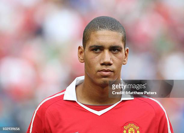 Chris Smalling of Manchester United in action during the pre-season friendly match between Manchester United and Celtic at Rogers Centre on July 16,...