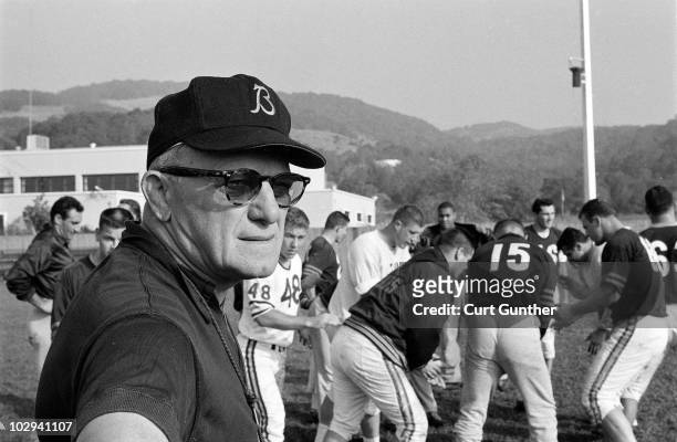 Closeup of Chicago Bears coach George Halas during practice. Chicago, IL CREDIT: Curt Gunther