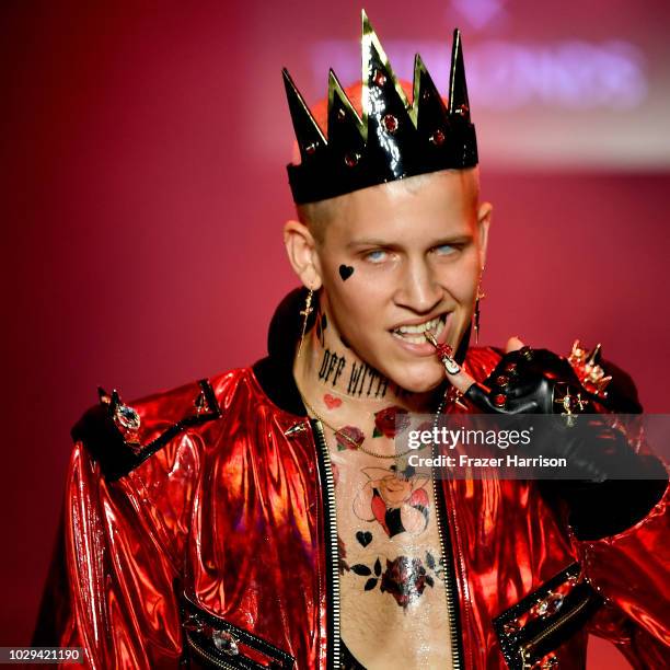 Austin Smith walks the runway at the Disney Villains x The Blonds NYFW Show during New York Fashion Week: The Shows at Gallery I at Spring Studios on...