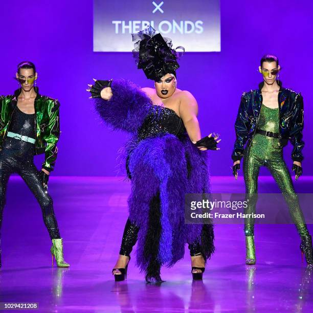 Models walk the runway at the Disney Villains x The Blonds NYFW Show during New York Fashion Week: The Shows at Gallery I at Spring Studios on...