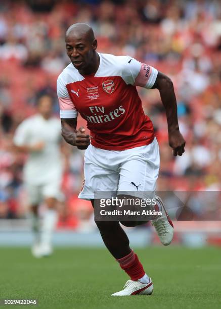 Luis Boa Morte of Arsenal uring the match between Arsenal Legends and Real Madrid Legends at Emirates Stadium on September 8, 2018 in London, United...