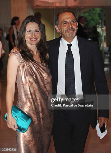 Presenter Marc Toesca arrives with unidentified friend to attend the 2010 Annual FightAIDS Monaco Gala dinner on July 16, 2010 in Monaco, Monaco.