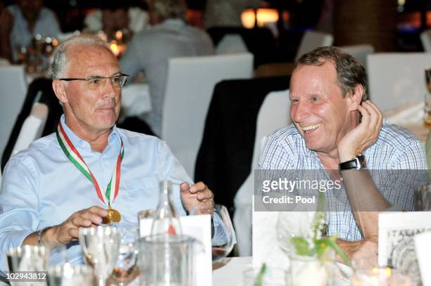Franz Beckerbauer and Berti Vogts attend the German World Cup Team of 1990 Meeting to celebrate their 20th anniversary at Europapark on July 16, 2010...