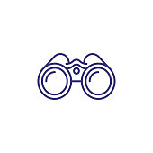 Binoculars line icon