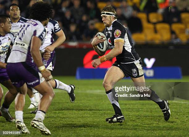 Micheal Luck of the Warriors in action during the round 19 NRL match between the Warriors and the Melbourne Storm at Mt Smart Stadium on July 17,...