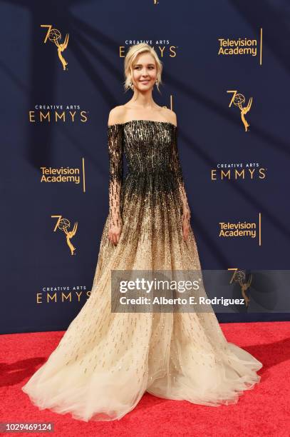 Actress Isabel May attends the 2018 Creative Arts Emmy Awards at Microsoft Theater on September 8, 2018 in Los Angeles, California.