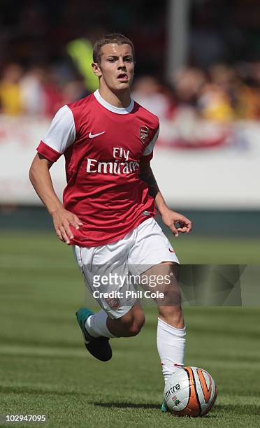 Jack Wilshere of Arsenal in action during the pre-season friendly match between Barnet and Arsenal at Underhill on July 17, 2010 in London, England.