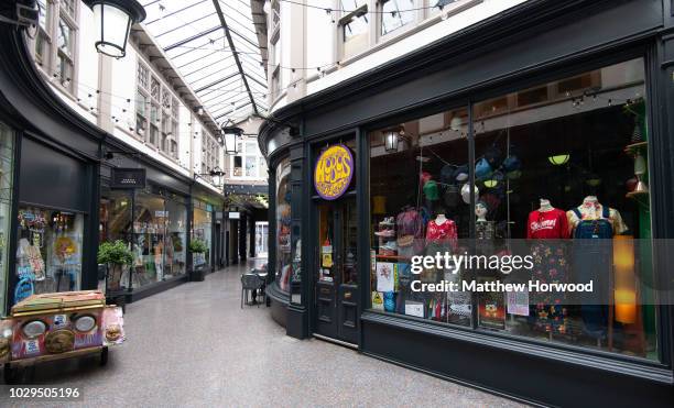 General view of the Duke Street arcade on June 19, 2018 in Cardiff, United Kingdom.