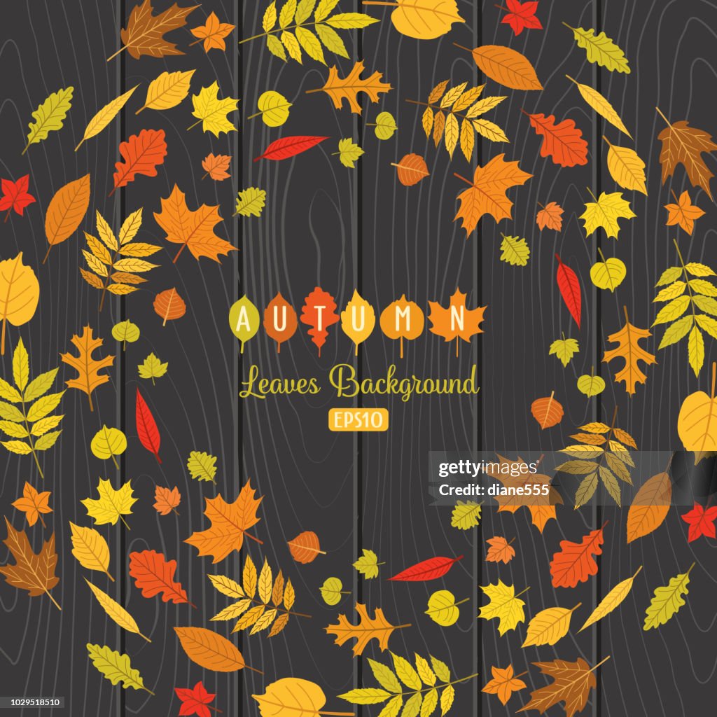Fall Copy Autumn Leaves Background With Copy Space High-Res Vector Graphic ...