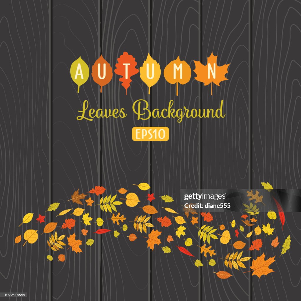 Fall Copy Autumn Leaves Background With Copy Space High-Res Vector Graphic ...