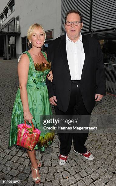 Actor Ottfried Fischer and girlfriend Simone Brandlmeier attend the Bavarian Sport Award 2010 at the International Congress Center Munich on July 17,...