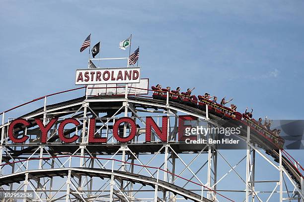 General view of the Cyclone Rollercoaster at the 10th Annual Siren Music Festival at Coney Island on July 17, 2010 in New York City.