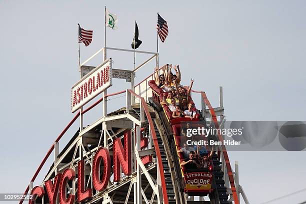 General view of the Cyclone Rollercoaster at the 10th Annual Siren Music Festival at Coney Island on July 17, 2010 in New York City.