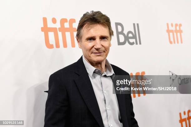 Liam Neeson attends the "Widows" premiere during 2018 Toronto International Film Festival at Roy Thomson Hall on September 8, 2018 in Toronto, Canada.