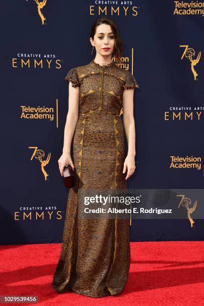 Actress Cristin Milioti attends the 2018 Creative Arts Emmy Awards at Microsoft Theater on September 8, 2018 in Los Angeles, California.