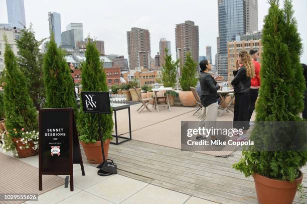 Signage seen at the Kronenbourg Rooftop Happy Hour seen around New York Fashion Week: The Shows on September 8, 2018 in New York City.