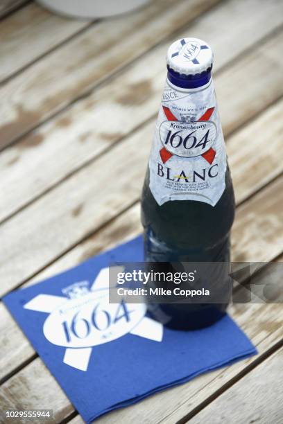 Kronenbourg beer is seen at the Kronenbourg Rooftop Happy Hour seen around New York Fashion Week: The Shows on September 8, 2018 in New York City.