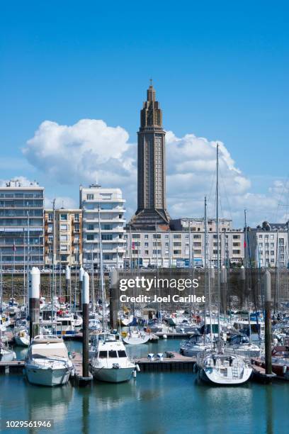 st. joseph's church in le havre, france - le havre stock pictures, royalty-free photos & images