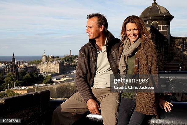 Singer Kirsty Bertarelli poses for a photograph with her husband Ernesto Bertarelli in Edinburgh ahead of her performance on Sunday night supporting...