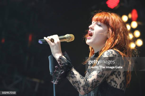 Florence Welch of Florence and the Machine performs on July 18, 2010 in Bern, Switzerland.