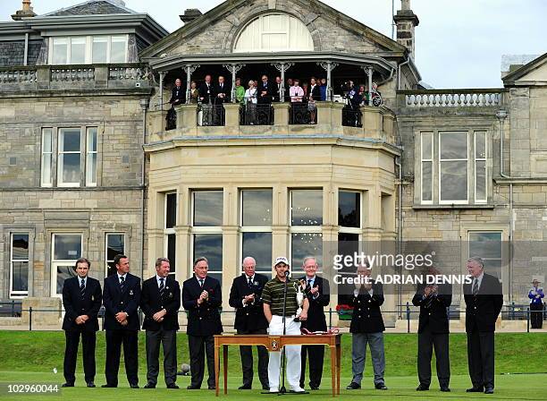 Winner's speech from South African golfer Louis Oosthuizen after he wins the 139th British Open Golf Championship at St Andrews in Scotland, on July...