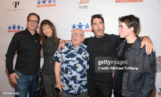 Diedrich Bader, Dulcy Rogers, Ed Asner, Thomas Gibson and Travis Carter Gibson attend the 6th Annual Ed Asner and Friends Poker Tournament Celebrity...