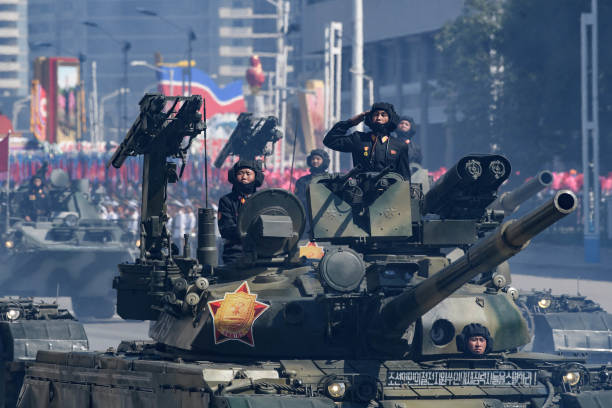 Pyongyang Vehicles 653 A Parade At Kim Ilsung Square In Pyongyang Stock Photos, High-Res ...