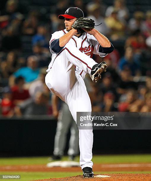 Billy Wagner of the Atlanta Braves against the Washington Nationals at Turner Field on June 30, 2010 in Atlanta, Georgia.