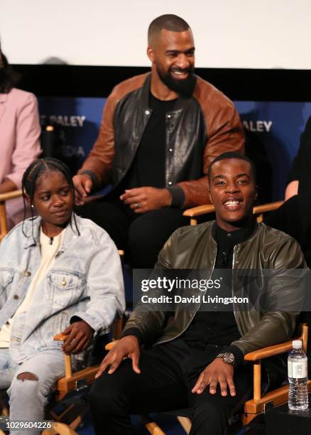 Bre-Z, Spencer Paysinger and Daniel Ezra from "All American" appear on stage at The Paley Center for Media's 2018 PaleyFest Fall TV Previews - The CW...