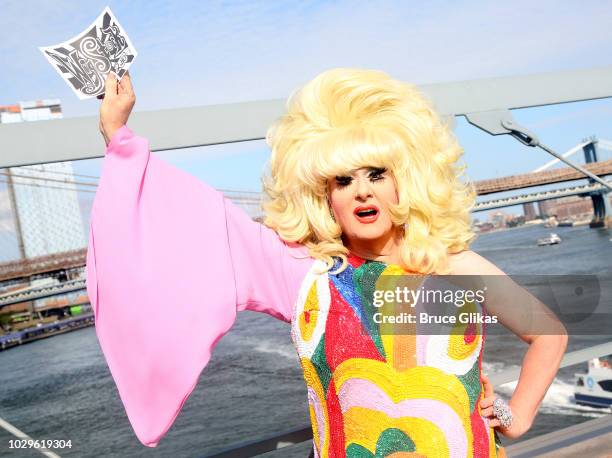 Wigstock" Producer & Founder Lady Bunny poses backstage at "Wigstock 2.HO" at The Pier 17 Rooftop on September 1, 2018 in New York City