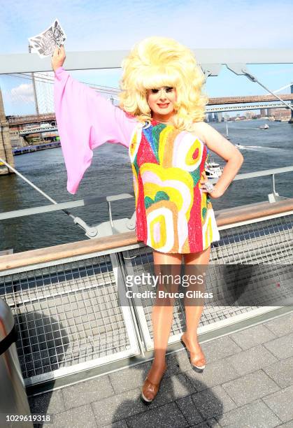 Wigstock" Producer & Founder Lady Bunny poses backstage at "Wigstock 2.HO" at The Pier 17 Rooftop on September 1, 2018 in New York City