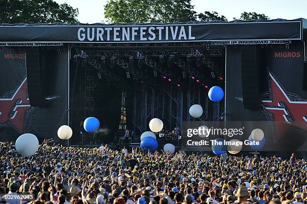 General view of atmosphere at the Gurten Festival on July 18, 2010 in Bern, Switzerland.