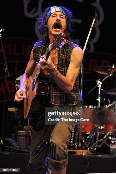 Eugene Hutz of Gogol Bordello performs at Gurten Festival on July 18, 2010 in Bern, Switzerland.