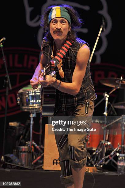 Eugene Hutz of Gogol Bordello performs at Gurten Festival on July 18, 2010 in Bern, Switzerland.